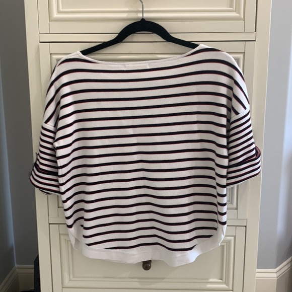 Black and White Striped Sweater T-Shirt - Picture 3 of 4